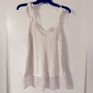 White Loft Work Tank with Bow Ties